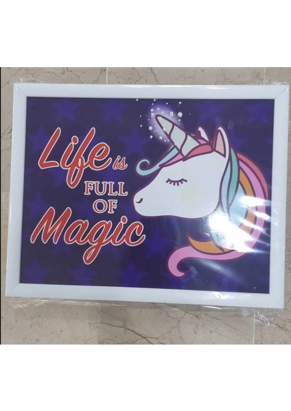 Keyif Tepsi Sofra Mutfak Yemek Odası Unicorn Life Is Full Of Magic 1 Adet