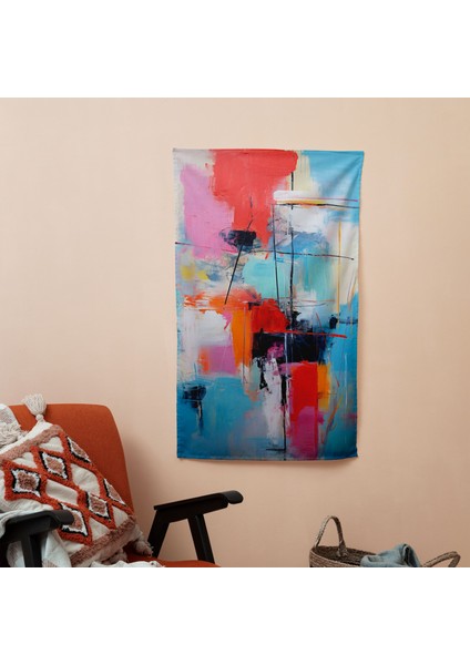 Basquiat Duvar Sanatı - Yatak Odası, Oturma Odası ve Yurt Için Canlı Pamuk Polyester Duvar