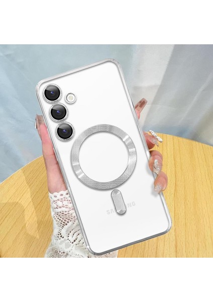 Samsung Galaxy S25 Kılıf Magsafe Kamera Lensli Korumalı Şeffaf Silikon Kapak fiyatları