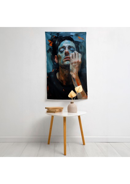 Yoğun Fırça Çalışması Duvar Sanatı Kumaş Örtü - Pamuk Sırt, Canlı Renkler - Yatak Odası, fiyatları