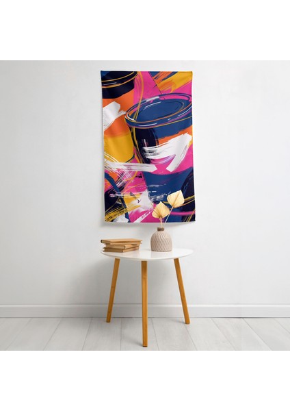 Soyut Çorba Kutusu Tasarımlı Duvar Örtüsü - Pamuk Sırt, Polyester Ön, Ranforce Kumaş modelleri