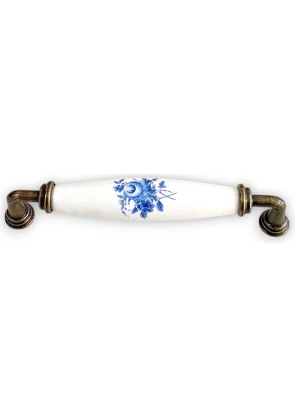 Antik Sarı Metal-Gerçek Porselen Mavi Çiçek Desenli 128 mm Mobilya/dolap/vestiyer/kapak/mutfak Kulpu fırsatları