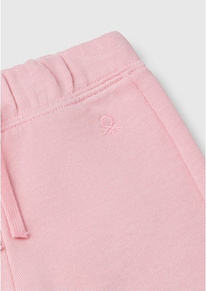 Kız Çocuk Pembe Logo Işlemeli Eşofman Altı modelleri