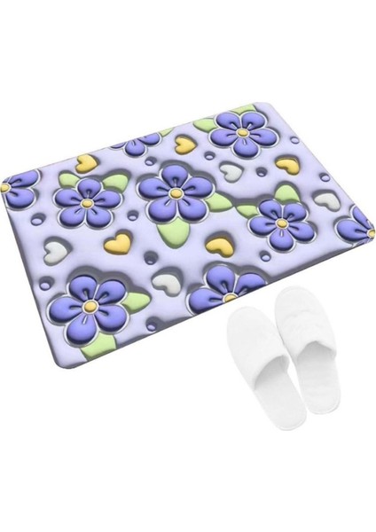Su emici şık tasarım banyo paspası, kaymaz taban, çok renkli, 1x3 ebat fırsatları