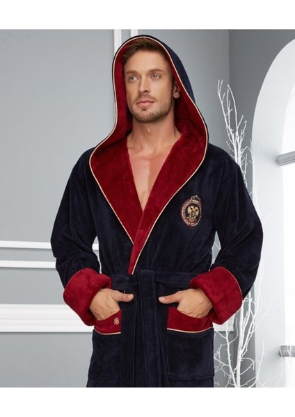 Erkek Bambu Nakışlı Lacivert Bornoz, Rahat ve Hafif, Tek Parça fiyatları