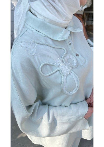 Keten Tunik Pantolon Takım