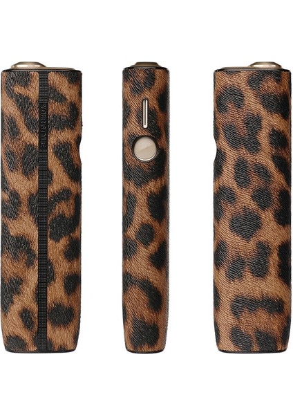 Pc + Pu Deri Malzeme Düz Renk Sert Çanta Iqos Için Iluma Bir Durumda Kapak Koruma Kılıfı Leopar