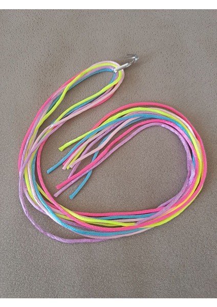 5 Li Neon Renklerde Saç Örgü Ipi,saç Süsleme Ipi(5 Adet-90 Cm)