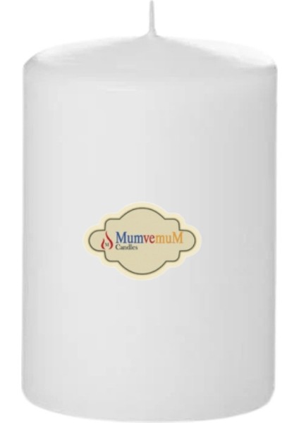 6 x 10 Beyaz Silindir Mum