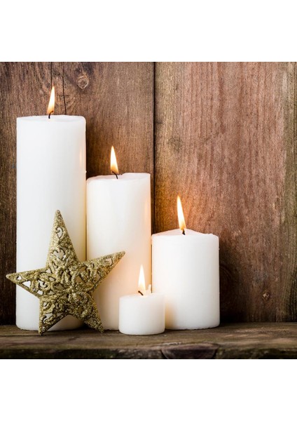 6 x 10 Beyaz Silindir Mum modelleri