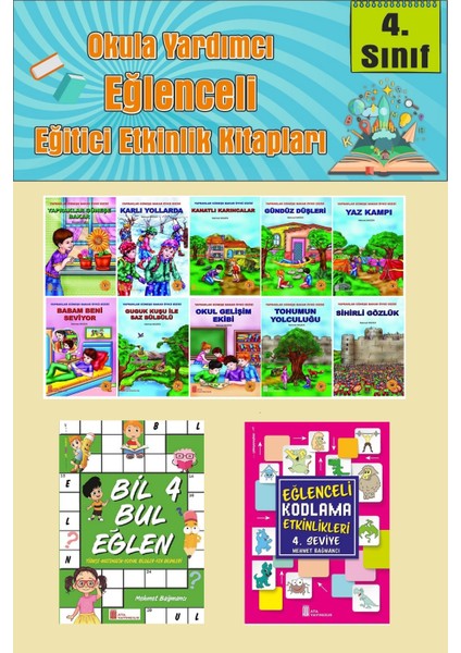 4.sınıflar Için Okumayı Sevdiren 10 Lu Hikaye Seti -Bil Bul Eğlen-Kodlama (Okulda Evde Tatilde)