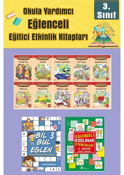 3.sınıflar Için Okumayı Sevdiren 10 Lu Hikaye Seti -Bil Bul Eğlen-Kodlama 10 (Okulda Evde Tatilde)