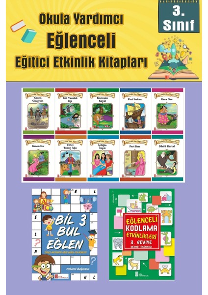 3.sınıflar Için Okumayı Sevdiren 10 Lu Hikaye Seti -Bil Bul Eğlen-Kodlama 7 (Okulda Evde Tatilde)