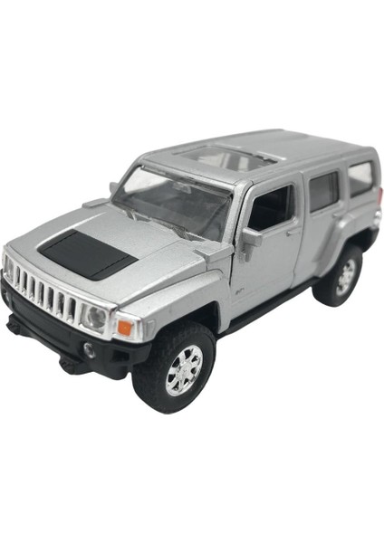 Oyuncak 1:38 Metal Çek Bırak Araba Hummer H2 43629D Gri