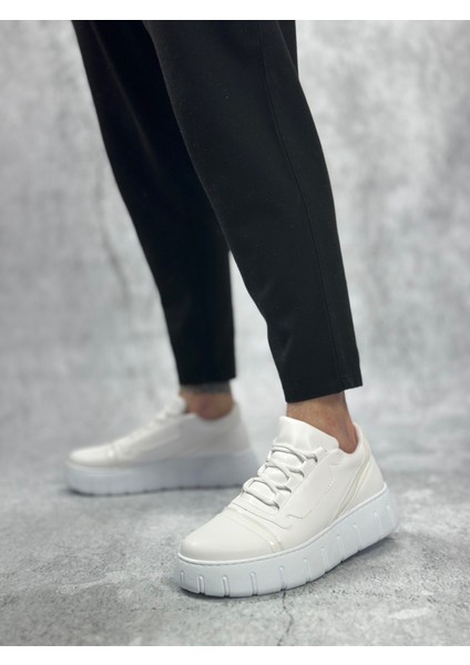 Bağcıklı Erkek Günlük Ayakkabı Beyaz (Beyaz Taban) modelleri