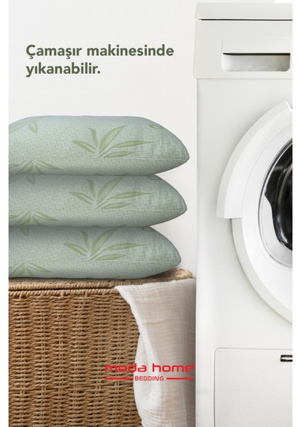 2 Adet Bamboo Serisi Kılıflı Fermuarlı Yıkanabilir Antialerjik Yastık 50 x 70 cm 1000 gr indirimleri