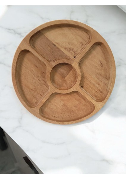 4 Bölmeli Doğal Bambu Kahvaltılık, Sunumluk, Çerezlik 30X30 cm indirimleri