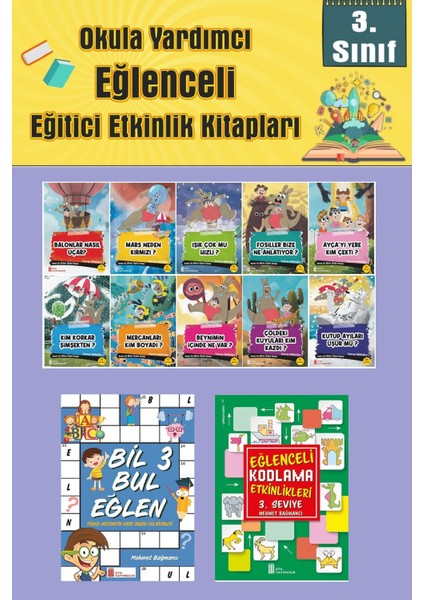 3.sınıflar Için Okumayı Sevdiren 10 Lu Hikaye Seti -Bil Bul Eğlen-Kodlama 10 (Okulda Evde Tatilde)