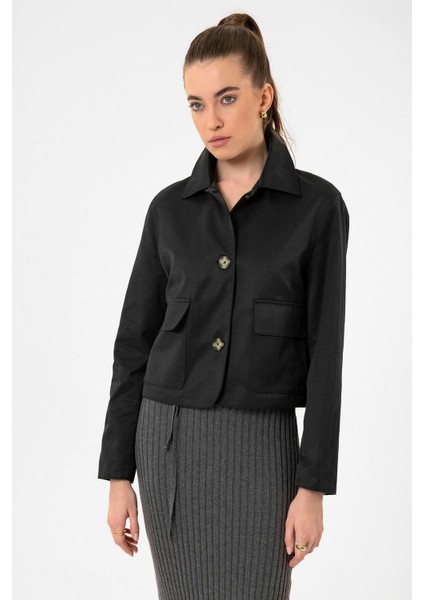 Siyah Kadın Mevsimlik Ince Kısa Ceket fırsatları