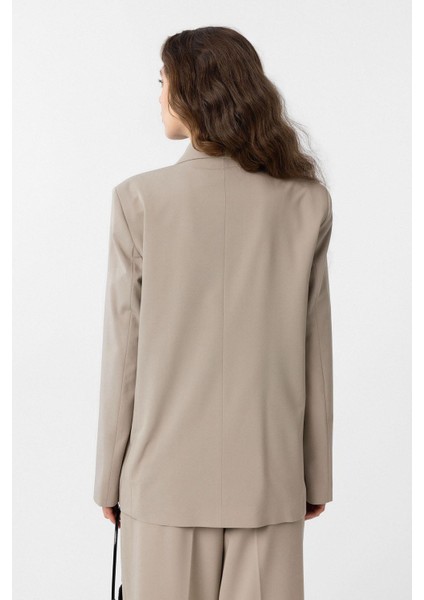 Bej Regular Fit Kruvaze Kadın Blazer Ceket indirimleri