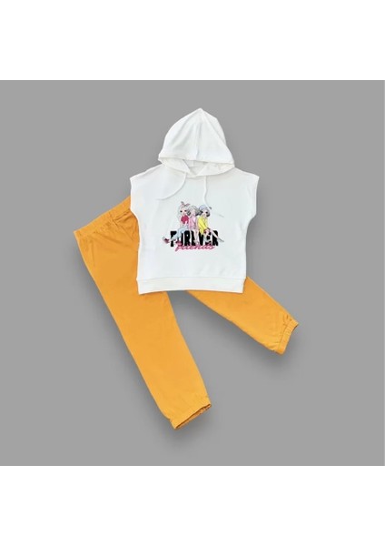 bbyx 3-4-5 Yaş Forever Cici Kızlar Baskılı Kapşonlu 2li Kız Çocuk Takımı fiyatları