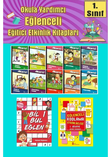 1.sınıflar Için Okumayı Sevdiren 10 Lu Hikaye Seti -Bil Bul Eğlen-Kodlama 15 (Okulda Evde Tatilde)