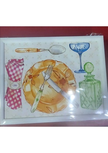 Natura Kraft Butik Tasarım Minderli Desenli Keyif Tepsi Kahvaltı 1 Adet