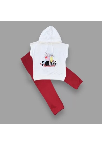 bbyx 3-4-5 Yaş Forever Cici Kızlar Baskılı Kapşonlu 2li Kız Çocuk Takımı fiyatları