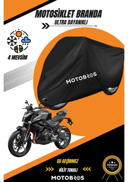 Motosiklet Branda Cf 450 Nk Siyah Su Geçirmez ve Dayanıklı (En Kalın) Kumaş Ömürlük Kullanım