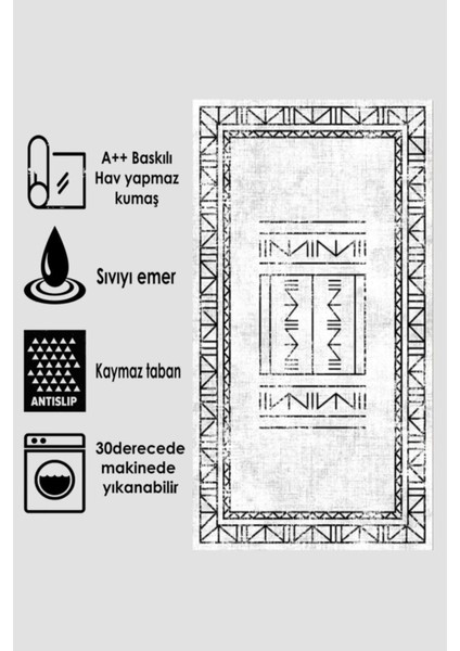 Kaymaz Taban Yıkanabilir 2'li Banyo Halısı ve Paspas Takımı, Beyaz, 60x100 ve 50x60 fiyatları