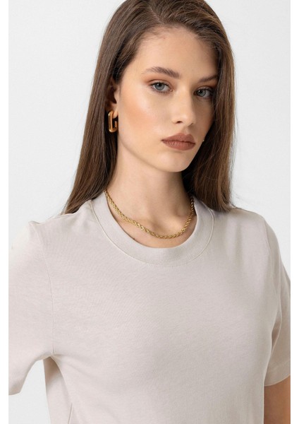 Taş Kadın Bisiklet Yaka Basic T-Shirt fırsatları