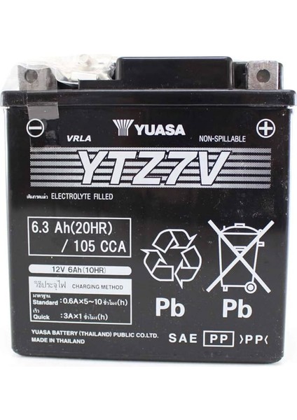 YTZ7V 12V 6AH Motorsiklet Aküsü