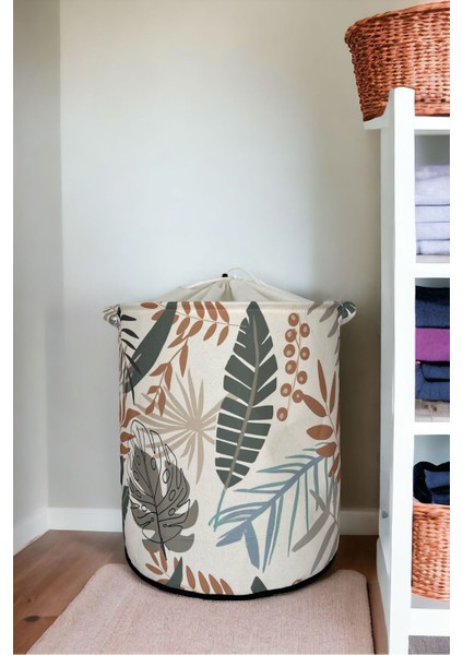 Yaprak Desenli Katlanır Kirli Çamaşır Dolap Içi Çocuk Odası Oyuncak Düzenleyici Saklama Sepeti 37X4 fiyatları