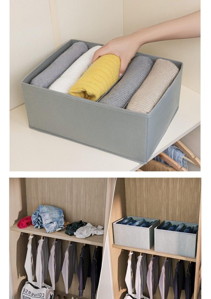 3 Adet 5 Bölmeli Katlanabilir Pantolon Gömlek Kazak Düzenleyici Saklama Kutusu Organizer 26X36X17 C fiyatları