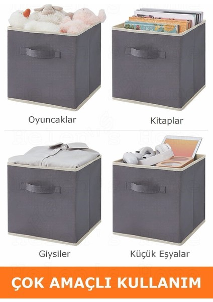 3'lü Dolap Içi Çamaşır Oyuncak Düzenleyici Kapaksız Saklama Kutusu Organizer 30 x 30 x 30