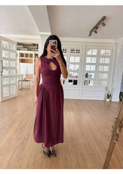 my Kolsuz Uzun Kabardin Elbise - Bordo