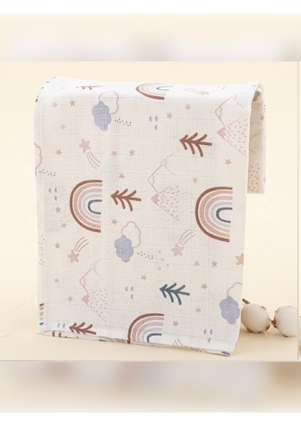 %100 Pamuk Müslin Bezi Battaniyesi Bebek Battaniyesi Örtü