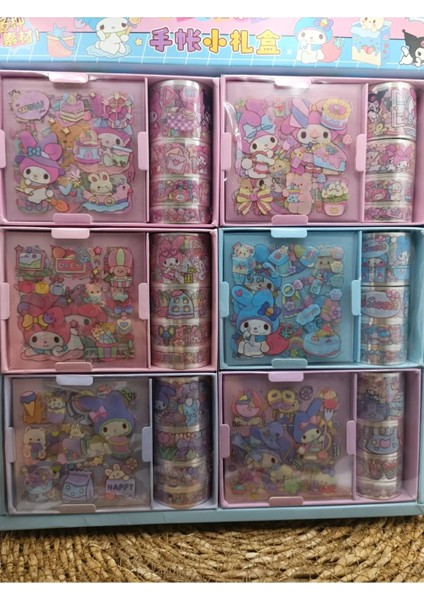 Sanrio Kawaii Mini Sticker Rulo Sticker Sayfa Sticker Kutulu Lüx Hediyelik 1 Adet