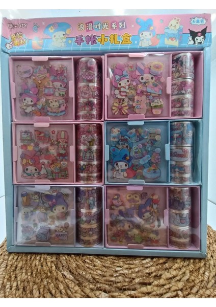 Sanrio Kawaii Mini Sticker Rulo Sticker Sayfa Sticker Kutulu Lüx Hediyelik 1 Adet fırsatları