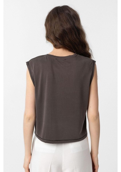 Kahve Modal Kumaş Kadın T-Shirt fırsatları