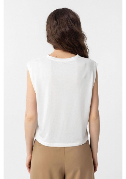 Beyaz Modal Kumaş Kadın T-Shirt fırsatları