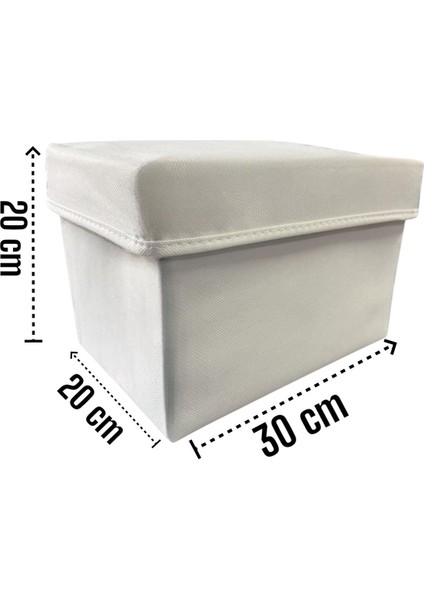 4 Adet Beyaz Kapaklı Dolap Içi Düzenleyici Kutu Çok Amaçlı Saklama Kutusu Large 30 x 20 x 20 cm