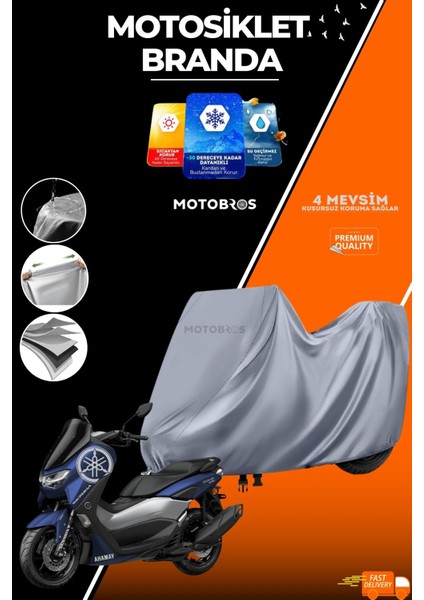 Motosiklet Branda Yamaha Nmax (En Kalın) Kumaş Ömürlük Kullanım (Tokalı)
