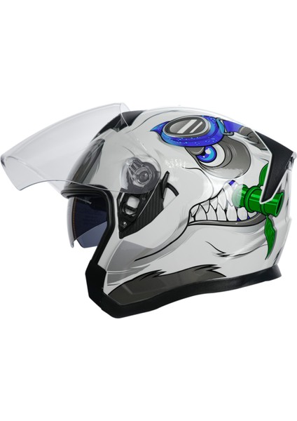 528 Çenesiz Vizörlü Yazlık Kask Panda