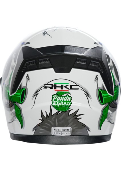 528 Çenesiz Vizörlü Yazlık Kask Panda