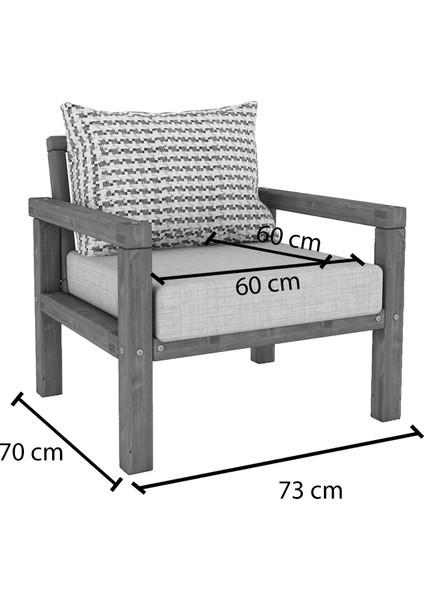 Rustik Doğal Ahşap Ceviz Renk Bahçe & Balkon Oturma Grubu