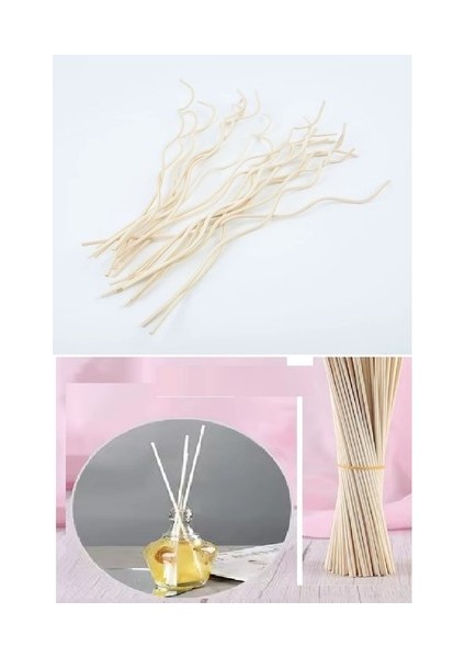 3 Adet Dalgalı Model Aromaterapi Koku Yağı Ahşap Difüzör Çubuk modelleri