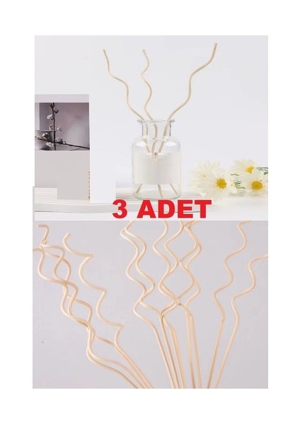 3 Adet Dalgalı Model Aromaterapi Koku Yağı Ahşap Difüzör Çubuk fırsatları
