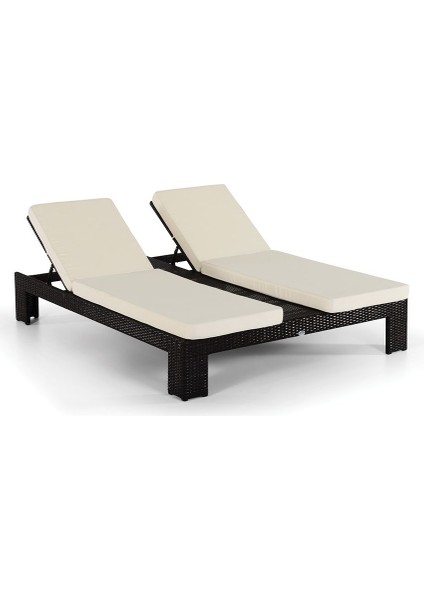 2 Ad Agrioelia Şezlong Minderi 180*55*5 cm Sıvı Geçirmez Yıkanır Silinir Fermuarlı