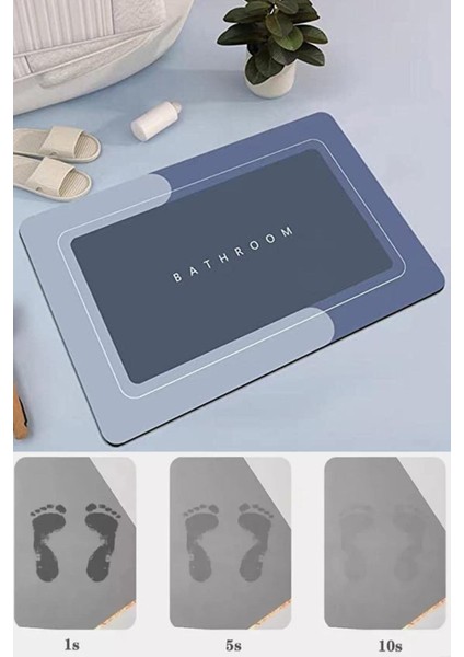 Özel Banyo Paspası Kaymaz Tabanlı Su Emici Yapı 40X60CM Kare
